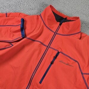 Eddie Bauer First Ascent Jacket Mens XL Orange Soft Shell Full Zip Windbreaker